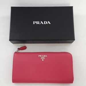 NIB Prada 1ML183 PINK Saffiano leather wallet